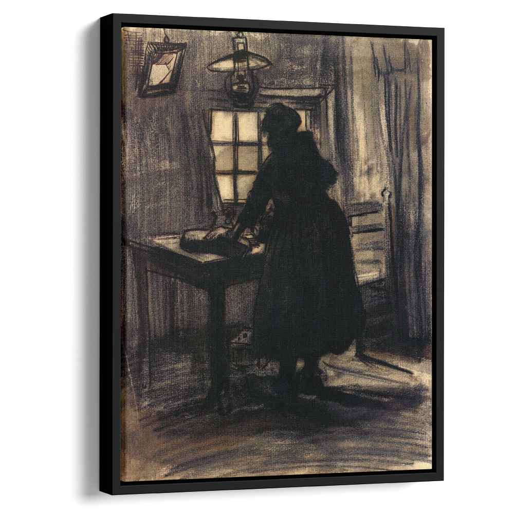 Woman Cutting Bread 1885 by Vincent van Gogh by Vincent van Gogh - Post-Impressionist canvas print