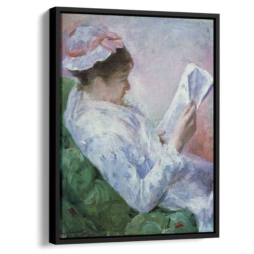 Woman Reading 1879 by Mary Cassatt by Mary Cassatt - Impressionist canvas print