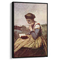 Woman Reading in a Landscape 1869 by Camille Corot by Camille Corot - Realist canvas print