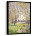 Woman Sitting under the Willows 1880 by Claude Monet by Claude Monet - Impressionist canvas print