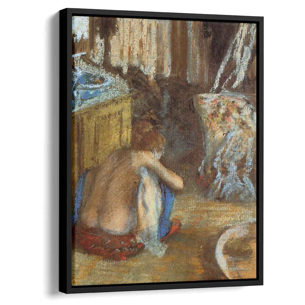 Woman Squatting 1879 by Edgar Degas by Edgar Degas - Impressionist canvas print