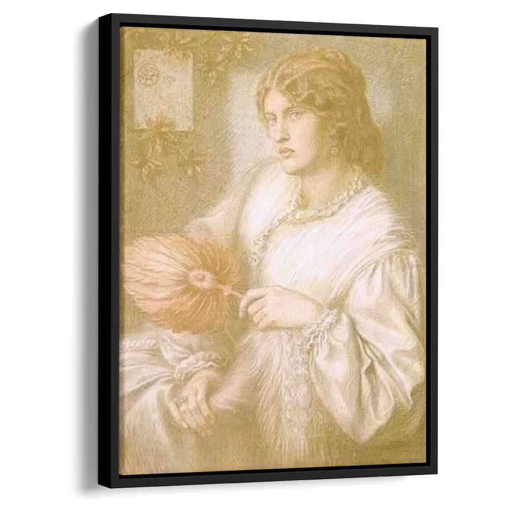 Woman with a Fan 1870 by Dante Gabriel Rossetti by Dante Gabriel Rossetti - Pre-Raphaelite canvas print