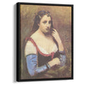 Woman with Daisies 1870 by Camille Corot by Camille Corot - Realist canvas print