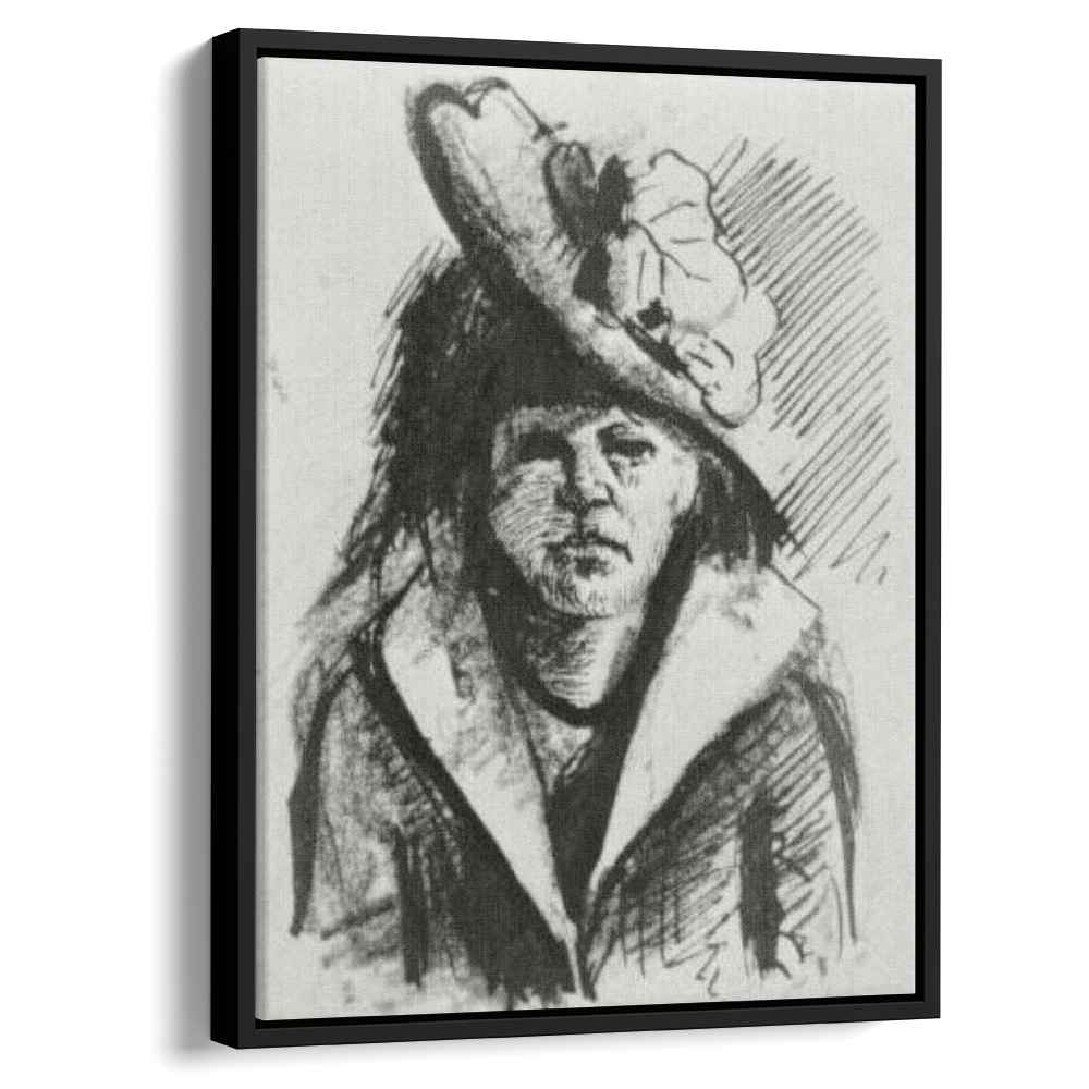 Woman with Hat, Half-Length by Vincent van Gogh by Vincent van Gogh - Post-Impressionist canvas print