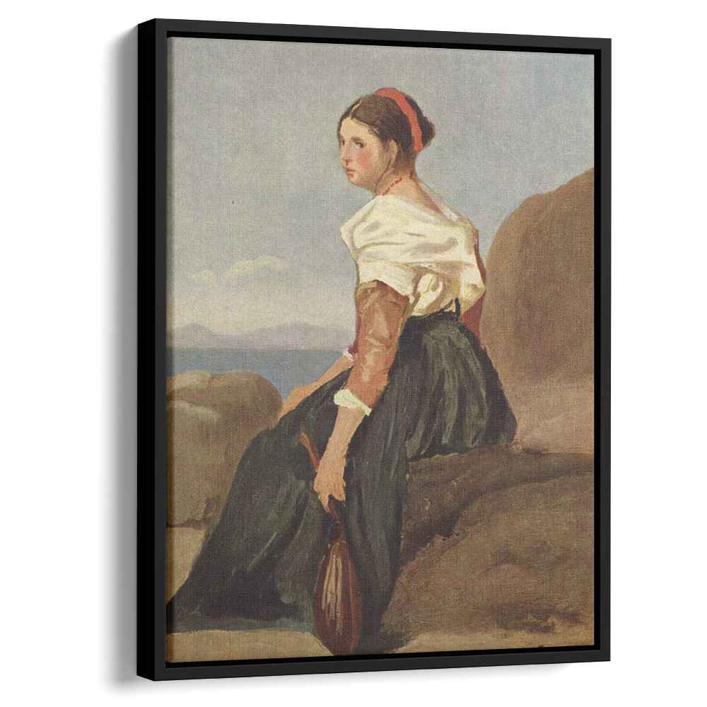 Woman with Mandolin 1828 by Camille Corot by Camille Corot - Realist canvas print
