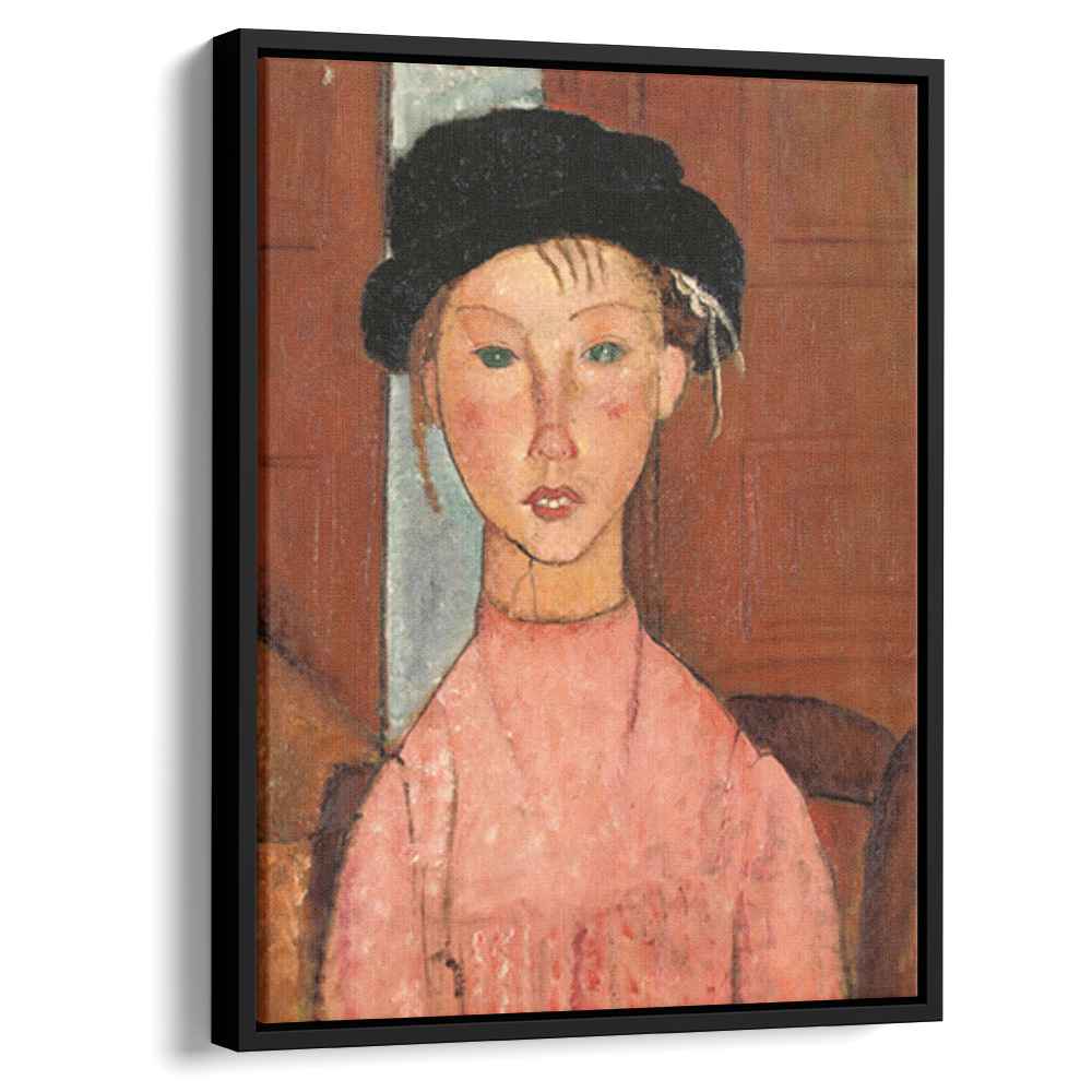 Young Girl in Beret 1918 by Amedeo Modigliani by Amedeo Modigliani - Expressionist canvas print