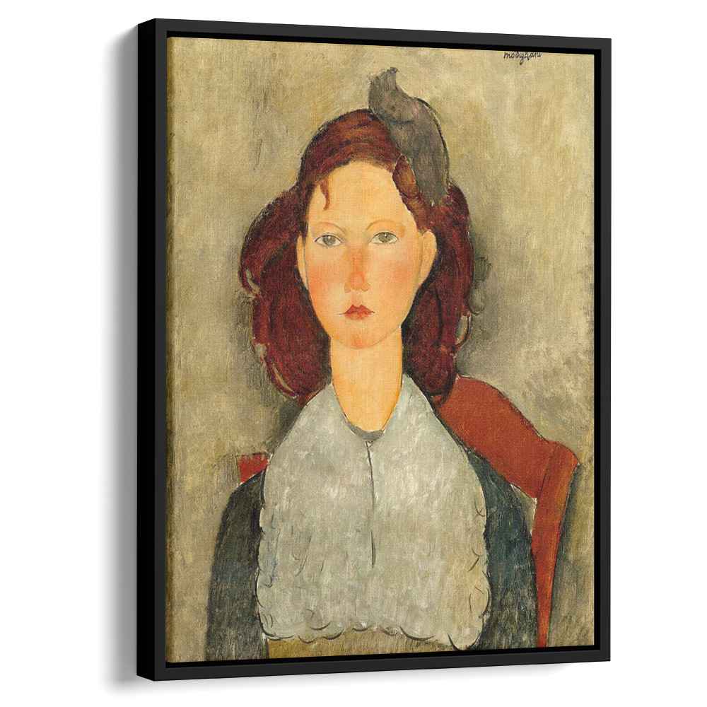 Young Girl Seated 1918 by Amedeo Modigliani by Amedeo Modigliani - Expressionist canvas print