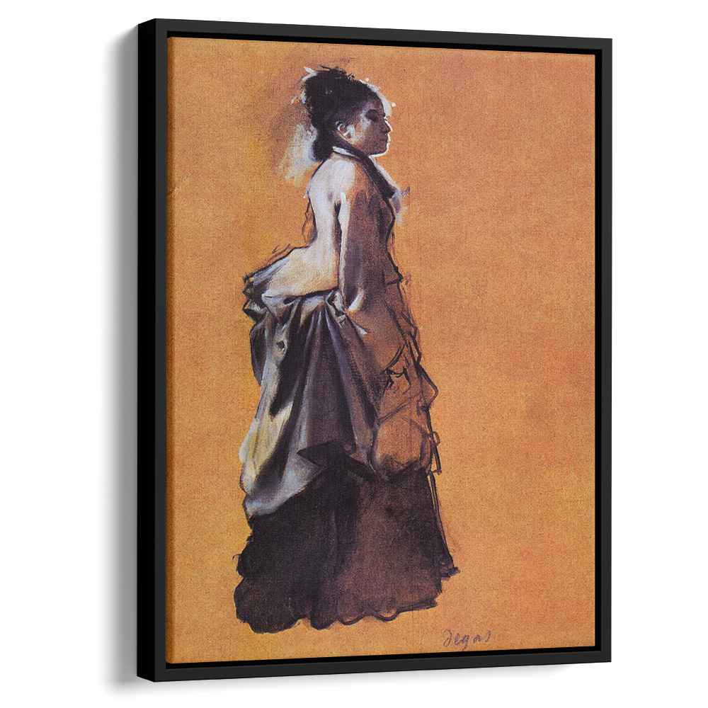 Young Woman in Street Dress 1872 by Edgar Degas by Edgar Degas - Impressionist canvas print