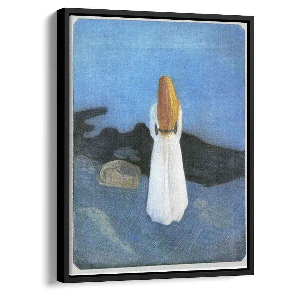 Young woman on the shore 1896 by Edvard Munch by Edvard Munch - Expressionist canvas print