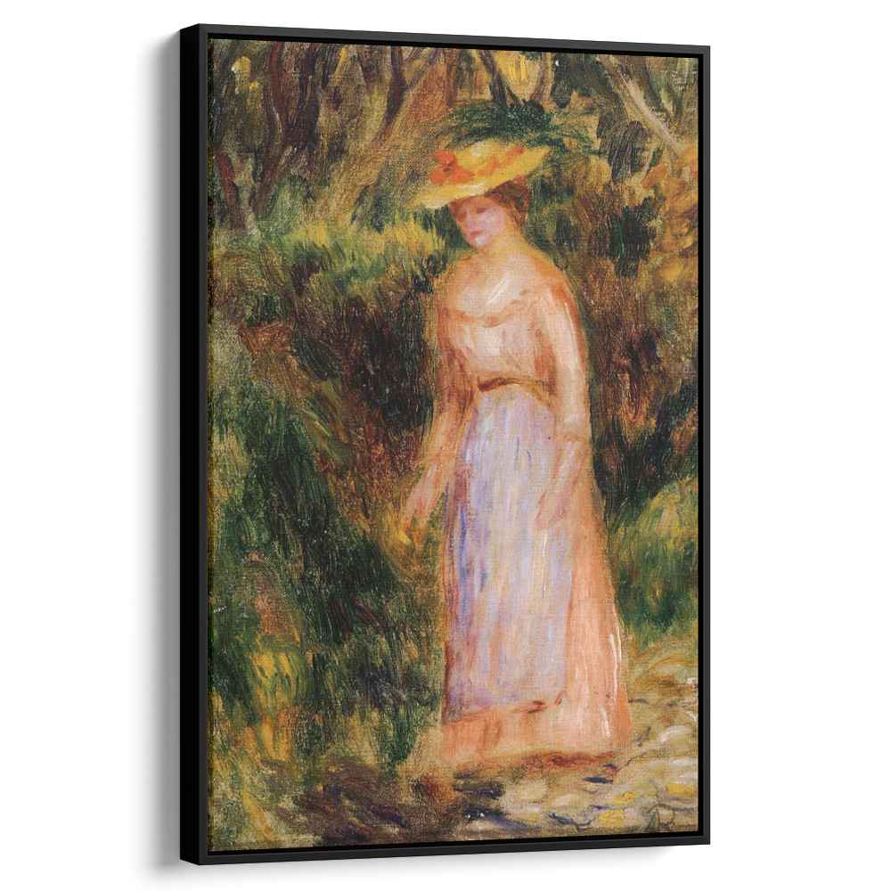 Young Woman Taking a Walk by Pierre-Auguste Renoir by Pierre-Auguste Renoir - Impressionist canvas print